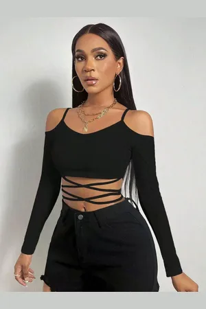 Stylecast Women Shoulder Straps Fitted Crop Top