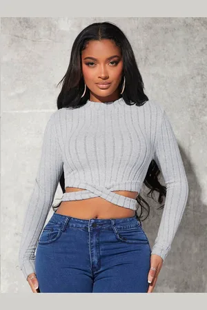 Stylecast Women Striped High Neck Crop Top