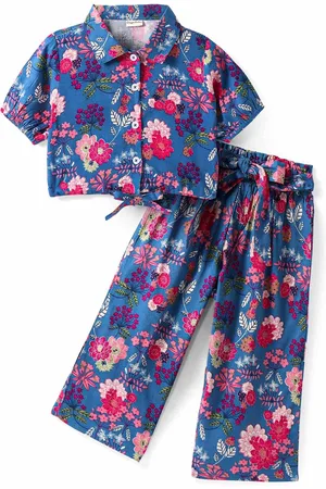 CrayonFlakes Girls Printed Shirt with Palazzos