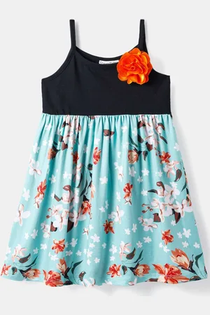 CrayonFlakes Girls Floral Printed Fit & Flare Dress