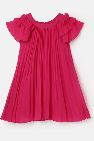 Benetton Magenta Flutter Sleeve A-Line Dress