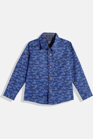 Indian Terrain Boys Abstract Printed Straight Pure Cotton Casual Shirt
