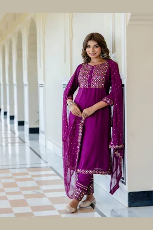 Lookmark Women Embroidered Regular Kurta with Trousers & With Dupatta