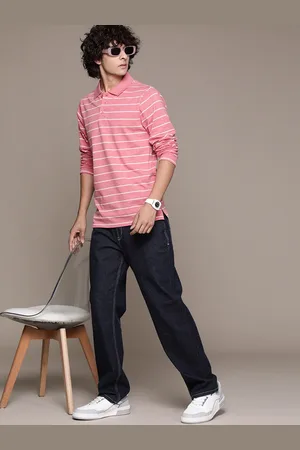 Roadster The Lifestyle Co. Striped Polo Collar T-shirt