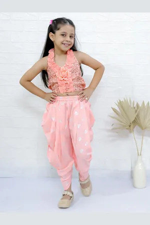 Twisha Girls Embellished Top with Dhoti Pants