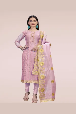 HERE&NOW Floral Embroidered Sequinned Unstitched Dress Material