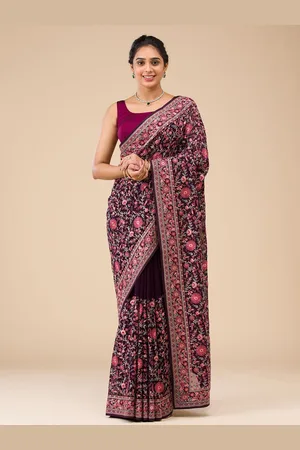 Koskii Embroidered Pure Georgette Saree