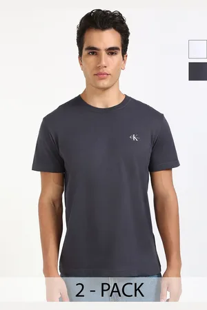 Calvin Klein Pack Of 2 Men Solid Round Neck Cotton T-shirts