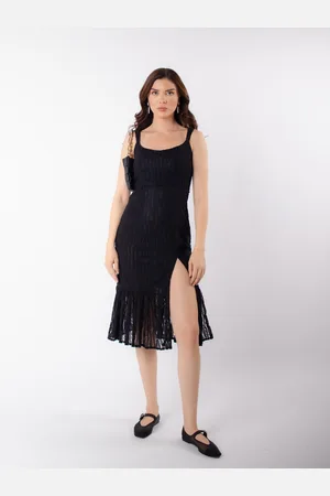 Stylecast High-Slit Self Designed Bodycon Dress