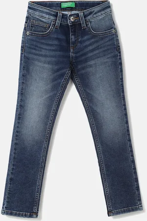 Benetton Kids Boys Mid Rise Light Fade Jeans