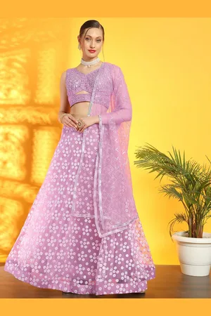 Chhabra 555 Floral Printed Lehenga Choli Embellished Crop Top With Dupatta