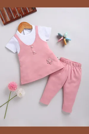 Moms Love Infant Girls Pure Cotton Dress with Trousers