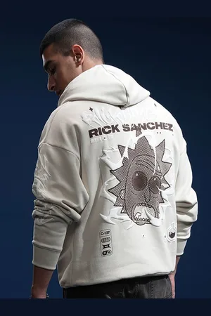 Highlander Warner Bros Rick Morty Men Oversized Drop Shoulder Hoodie Sweatshirt