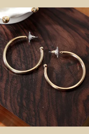 AQUASTREET Gold Plated Solid Half Hoop Earrings