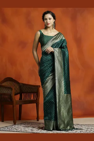 Jaipur Silk Banarasi Zari Woven Heavy Saree