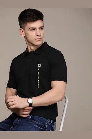 French Connection Brand Logo Printed Polo Collar Pure Cotton T-shirt