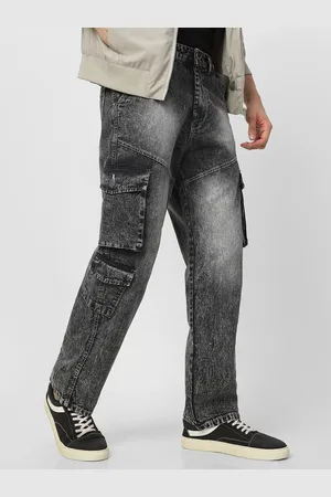 URBANO Men Grey Loose Fit With 7 Pockets Non-Stretchable Cargo Jeans