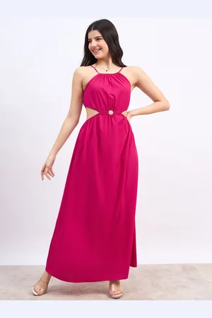 Berrylush Halter Neck Fit & Flare Midi Dress