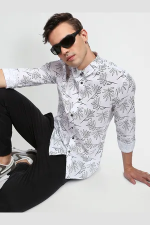 Flying Machine Men Cotton Slim Fit Floral Opaque Printed Casual Shirt