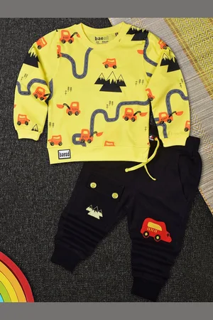 BAESD Boys Printed Pure Cotton Sweatshirt With Joggers