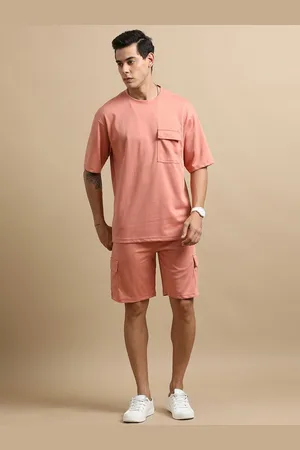 Bushirt Round Neck Drop-Shoulder Oversized T-Shirt & Shorts