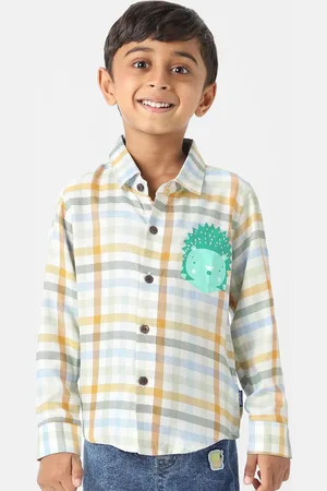 Nauti Nati Boys Standard Gingham Checks Opaque Checked Casual Shirt