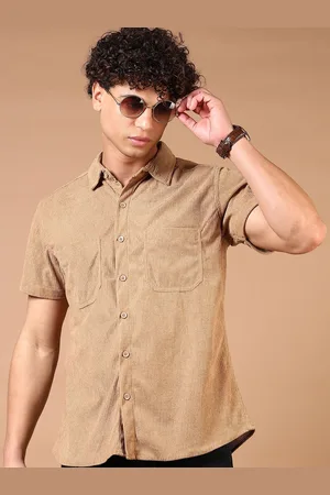 V-Mart Men Spread Collar Textured Cotton Casual Shirt