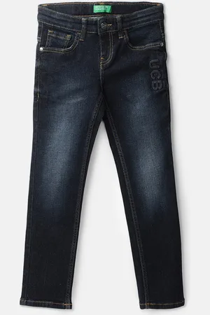 Benetton Boys Navy Blue Slim Fit Light Fade Jeans
