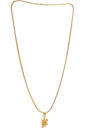 Jewar Mandi Gold-Toned & Gold-Plated Hanumanji Pendant With Chain
