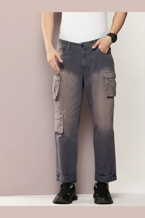Kook N Keech Tie and Dye Faded Straight Fit Low-Rise Cargos