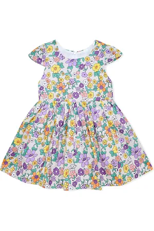 BAESD Girls Conversational Printed Flounce Cotton Peplum Dress