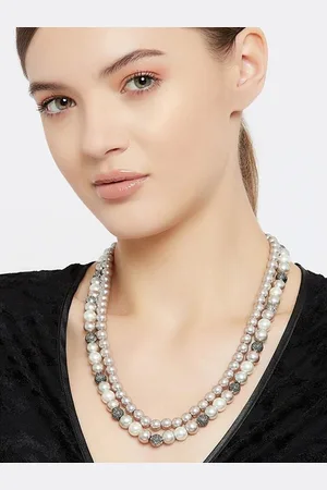 ESTELE Rhodium-Plated Beaded Layered Necklace
