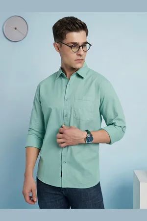 Dennis Lingo Men Self Design Spread Collar Full Sleeves Casual Shirt