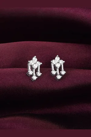 GIVA 925 Sterling Silver Pleated Zircon Studs Earrings