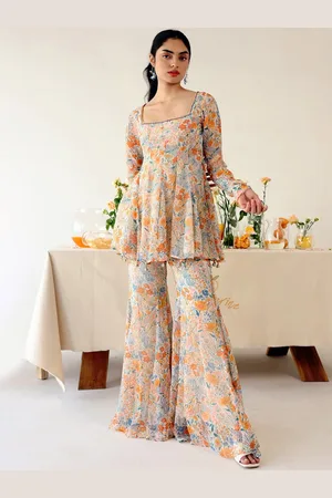 Baise Gaba Floral Printed Square Neck A-Line Kurtis