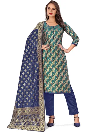 HERE&NOW Floral Woven Design Banarasi Unstitched Dress Material