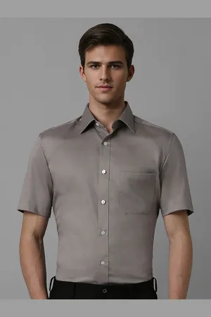 Louis Philippe Men Classic Spread Collar Solid Cotton Formal Shirt