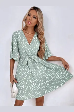 HERE&NOW Floral Print Flared Sleeve Dress