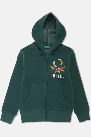 Benetton Boys Teal Hooded Sweatshirt