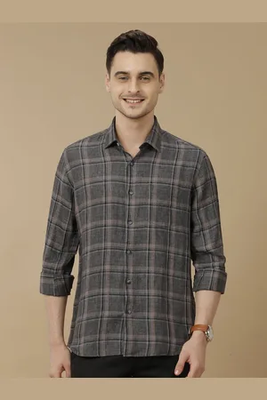 Linen Club Men Contemporary Slim Fit Opaque Checked Casual Shirt