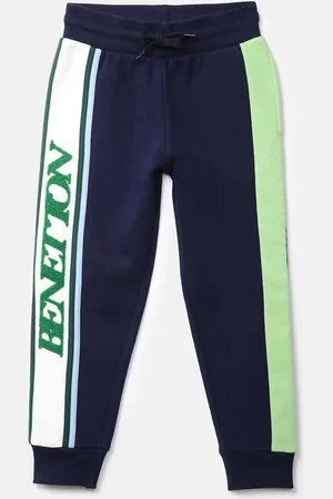 Benetton Infant Boys Navy-Blue Color-Blocked Joggers
