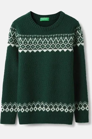 Benetton Boys Printed Woollen Pullover