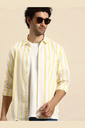 Benetton Pure Cotton Slim Fit Striped Casual Shirt