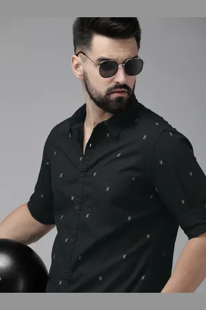 Roadster The Life Co. Geometric Printed Pure Cotton Spread Collar Casual Shirt