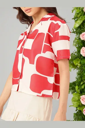 DressBerry Trendy Glam Printed Boxy Casual Shirt
