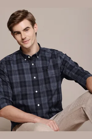Nautica Pure Cotton Slim Fit Opaque Checked Casual Shirt