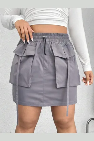 Roadster The Lifestyle Co Mid Rise A-Line Cargo Mini Skirt