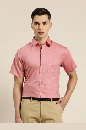 HANCOCK Men Coral Slim Fit Formal Shirt