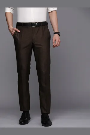 Raymond Weil Men Slim Fit Flat Front Formal Trousers