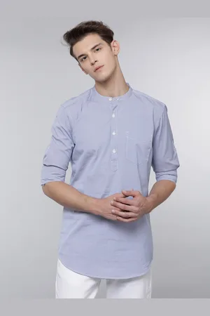 LocoMotive Men Blue Regular Fit Solid Casual Shirt
